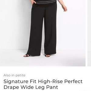 NWT Lane Bryant Signature Fit High-Rise Perfect Drape Wide Leg Pant